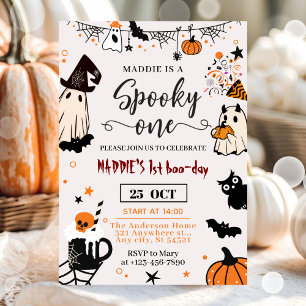 Invitación Primer cumpleaños de Halloween "Spooky One"
