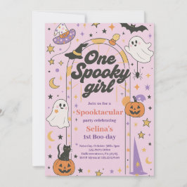 Invitación Primer cumpleaños de Halloween, un Chica fantasmal