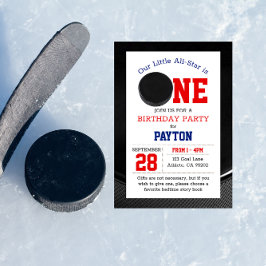 Invitación Primer cumpleaños de hockey