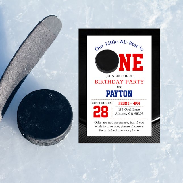 Invitación Primer cumpleaños de hockey (Subido por el creador)