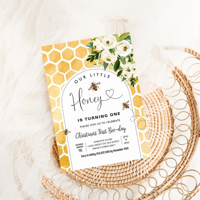 Invitación Primer cumpleaños de Honey Bee (Subido por el creador)