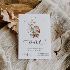 Invitación Primer cumpleaños de hongos y fresas