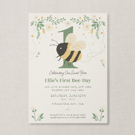 Invitación Primer Cumpleaños de la Abeja Historieta Cumpleaño