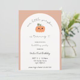 Invitación Primer cumpleaños de la calabaza pequeña