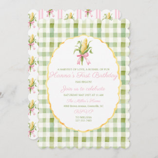 Invitación Primer cumpleaños de la cosecha de maíz del abuelo