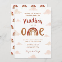 Primer cumpleaños de la moda Arcoiris Terracota