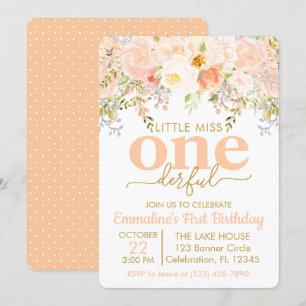 Invitación Primer cumpleaños de la pequeña Miss OneMaravillos