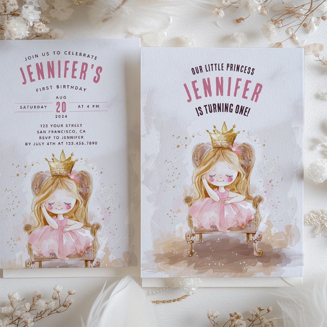 Invitación Primer cumpleaños de la princesa sincera (Subido por el creador)