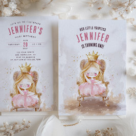 Invitación Primer cumpleaños de la princesa sincera