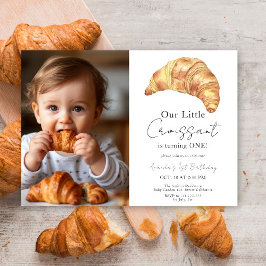 Invitación Primer cumpleaños de Little Croissant