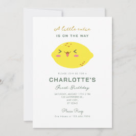 Invitación Primer cumpleaños de Little Cutie Lemon Citrus