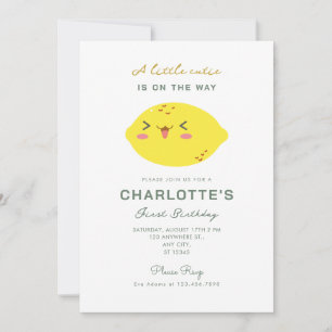 Invitación Primer cumpleaños de Little Cutie Lemon Citrus