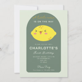 Invitación Primer cumpleaños de Little Cutie Lemon Citrus