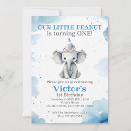 Invitación Primer cumpleaños de Little Elephant
