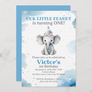 Invitación Primer cumpleaños de Little Elephant