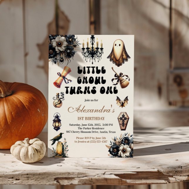 Invitación Primer cumpleaños de Little Ghoul (Subido por el creador)