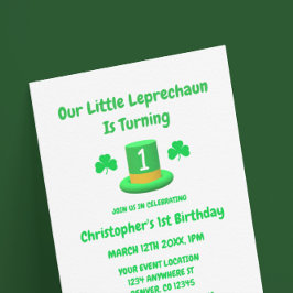Invitación Primer cumpleaños de Little Leprechaun