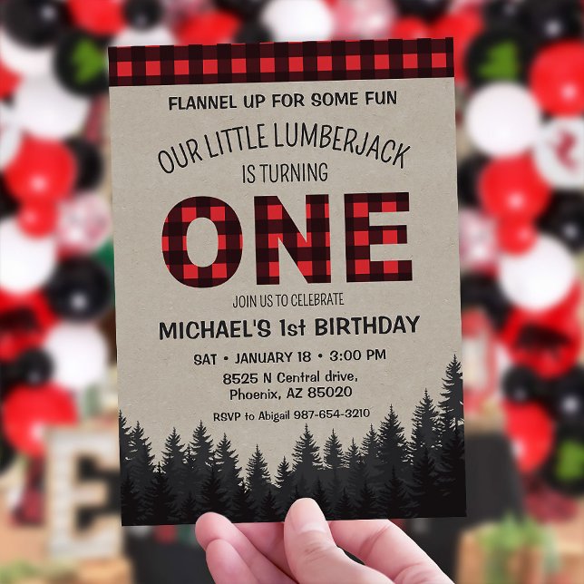 Invitación Primer cumpleaños de Little Lumberjack (Subido por el creador)