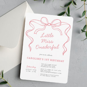 Invitación Primer Cumpleaños de Little Miss Onederful