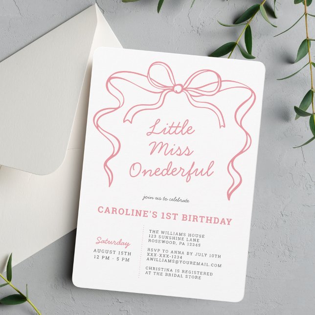 Invitación Primer Cumpleaños de Little Miss Onederful (Subido por el creador)