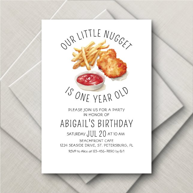 Invitación Primer cumpleaños de Little Nugget (Subido por el creador)