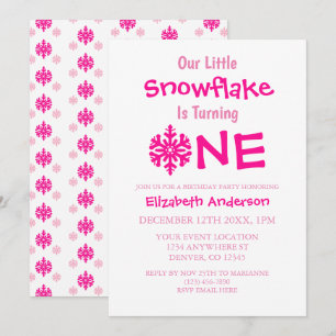 Invitación Primer cumpleaños de Little Snowflake