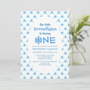 Invitación Primer cumpleaños de Little Snowflake