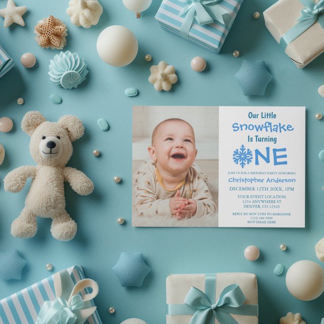 Invitación Primer cumpleaños de Little Snowflake (Subido por el creador)