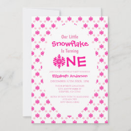 Invitación Primer cumpleaños de Little Snowflake