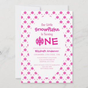 Invitación Primer cumpleaños de Little Snowflake