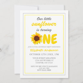 Invitación Primer cumpleaños de Little Sunflower