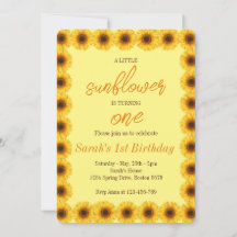 Primer cumpleaños de Little Sunflower Floral Chica