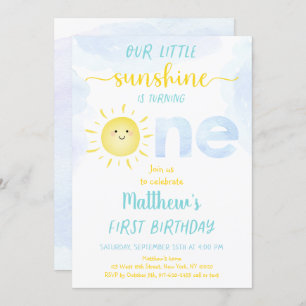 Invitación Primer cumpleaños de Little Sunshine Boy