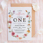Invitación Primer cumpleaños de Little Wildflower Floral Chic<br><div class="desc">¡Celebra el primer cumpleaños de tu bebé con esta invitación de Baby Shower de Little Wildflower Floral! El diseño es perfecto para una ducha de bebé,  un cumpleaños,  y viene con etiquetas a juego para compartir las noticias felices.</div>