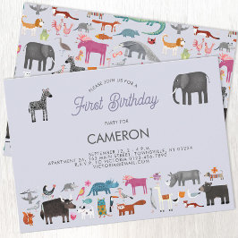 Invitación Primer cumpleaños de los animales