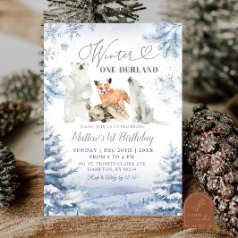 Invitación Primer cumpleaños de los animales del Ártico de On