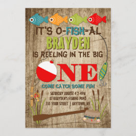 Invitación Primer cumpleaños de los chicos que pescan
