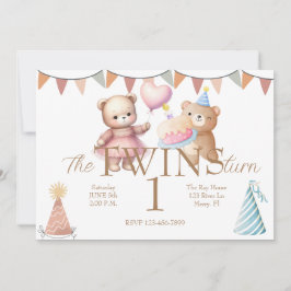 Invitación Primer cumpleaños de los gemelos