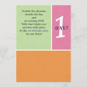 Invitación Primer cumpleaños de los gemelos