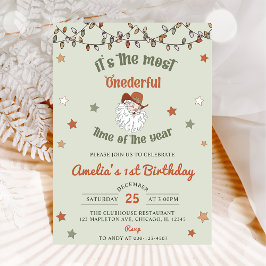 Invitación Primer cumpleaños de los Navidades Santa Onemaravi