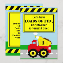 Primer cumpleaños de los niños de los camiones de 