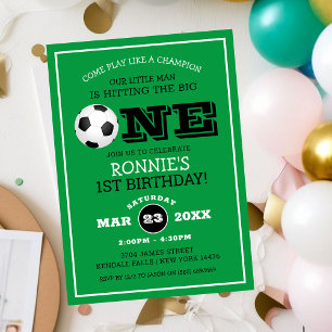 Invitación Primer cumpleaños de los niños del fútbol de Guay