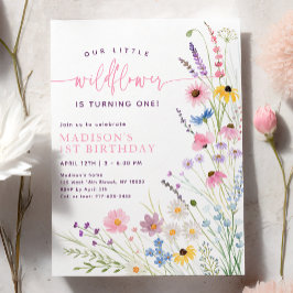 Invitación Primer cumpleaños de Meadow Wildflowers