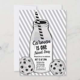 Invitación Primer cumpleaños de niño dulce de leche y galleta