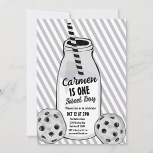 Invitación Primer cumpleaños de niño dulce de leche y galleta