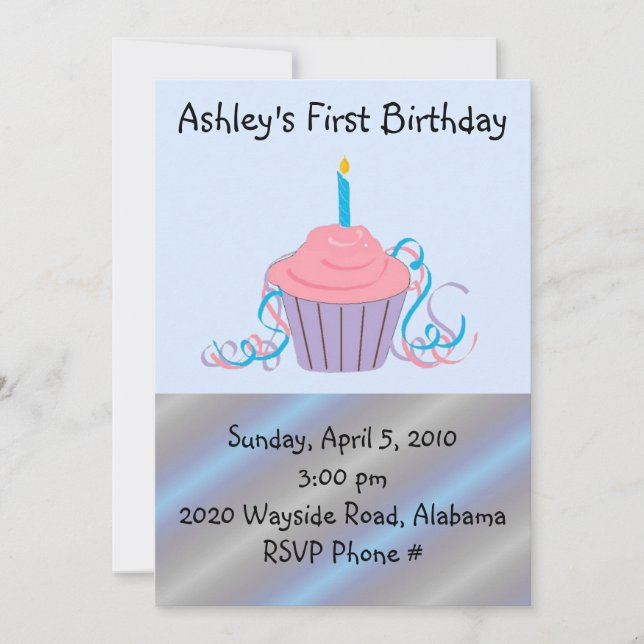 Invitación Primer cumpleaños de niños personalizados (Anverso)