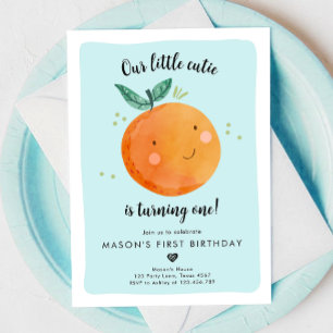 Invitación Primer cumpleaños de nuestro pequeño Naranja de Cl