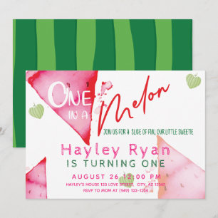 Invitación Primer cumpleaños de One In a Melon