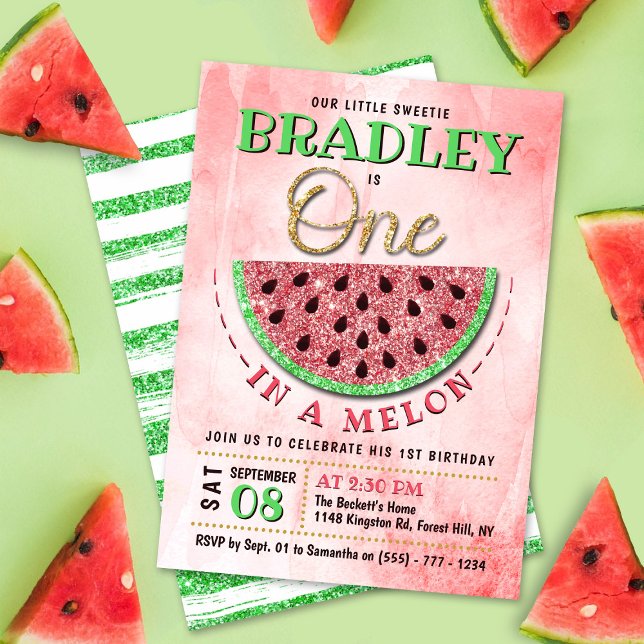 Invitación Primer Cumpleaños De One In A Melon (Subido por el creador)