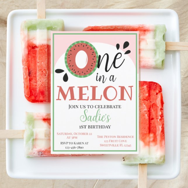 Invitación Primer cumpleaños de One in Melon (Subido por el creador)